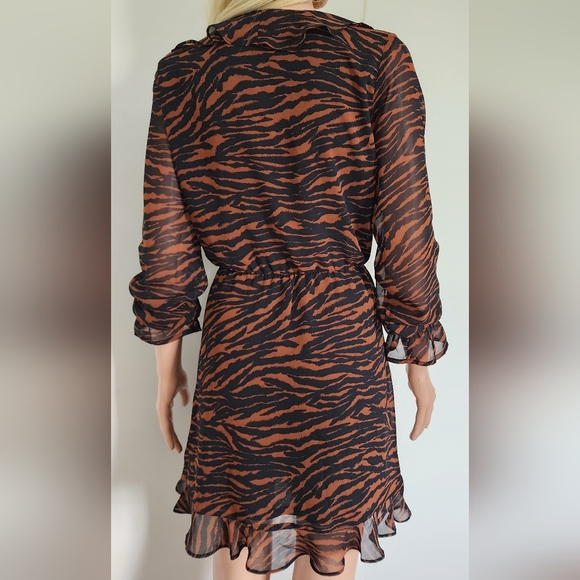 H&M DRESS ZEBRA PRINT BROWN BLACK - Picture 7 of 10